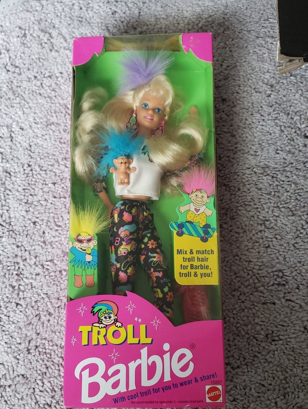 Barbie Mix & Match Troll Hair Fashion Doll - Pink, Green, Purple, Blue